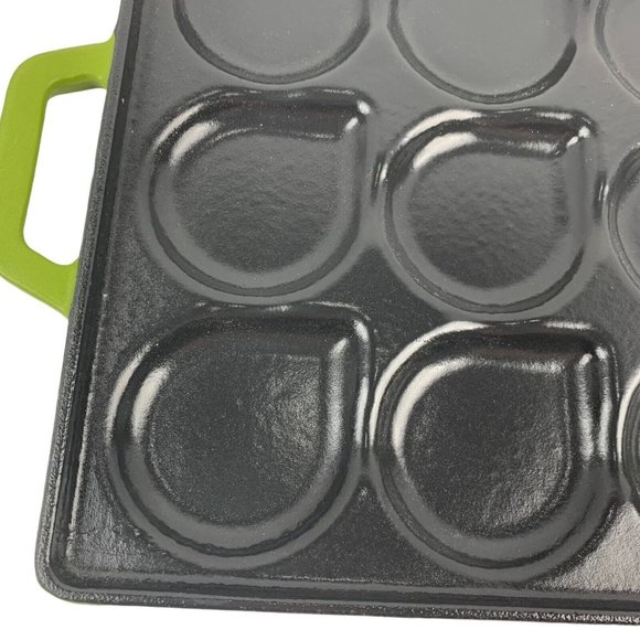 Zakarian Cast Iron Seafood Pan Non Stick Green Heavy Oven Safe With Handles - Picture 2 of 9